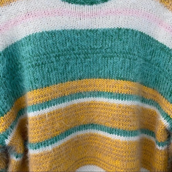 Kimchi Blue Turtleneck Striped Fuzzy Cozy Sweater - Picture 4 of 15